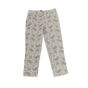 Talbots The Perfect Crop Pants Size 4 Multi Color Floral‎ Stretch Womens 31X26